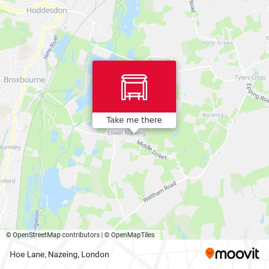 Hoe Lane, Nazeing map