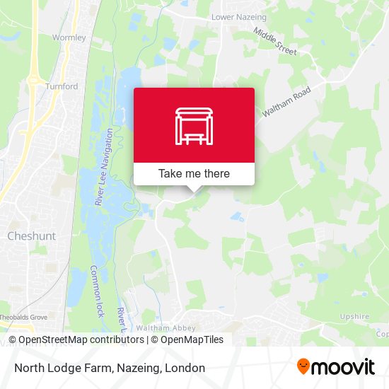 North Lodge Farm, Nazeing map