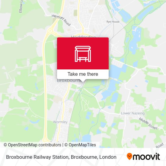 Broxbourne Railway Station, Broxbourne map
