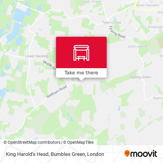 King Harold's Head, Bumbles Green map