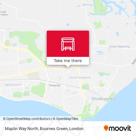 Maplin Way North, Bournes Green map