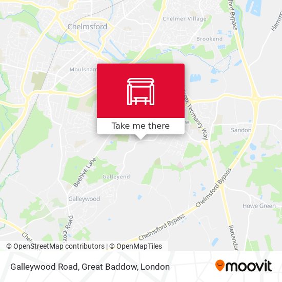 Galleywood Road, Great Baddow map