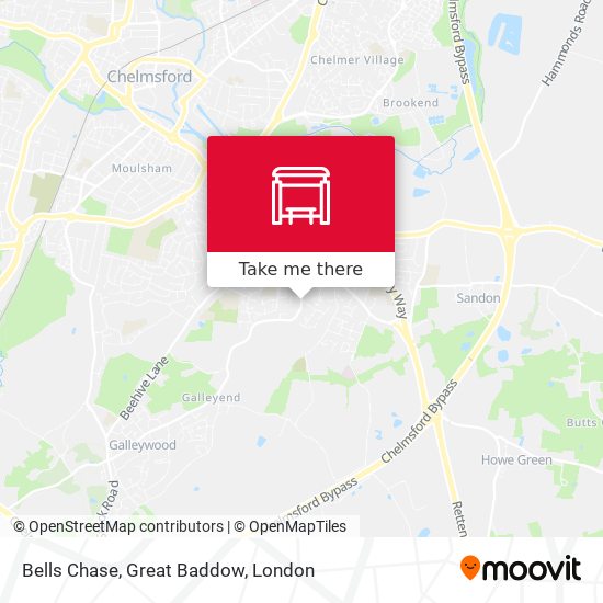 Bells Chase, Great Baddow map