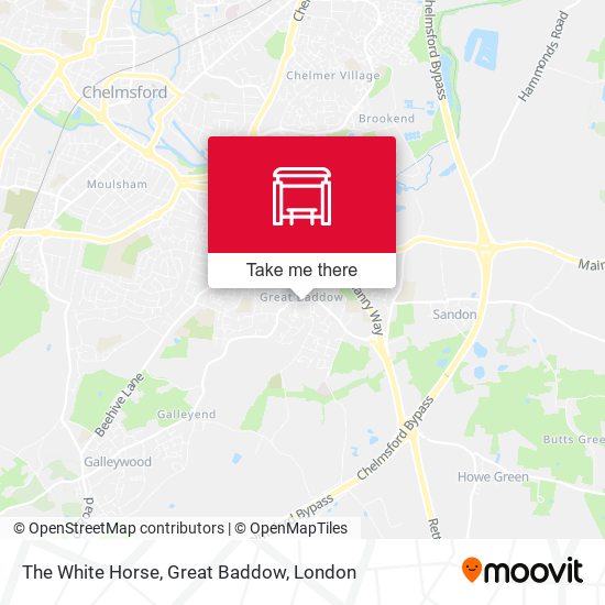 The White Horse, Great Baddow map