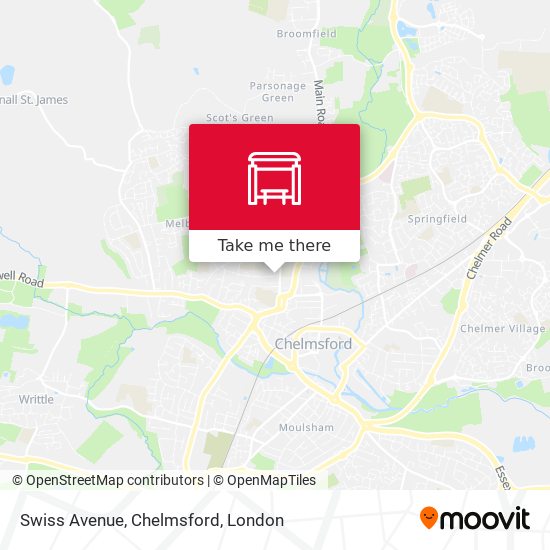 Swiss Avenue, Chelmsford map