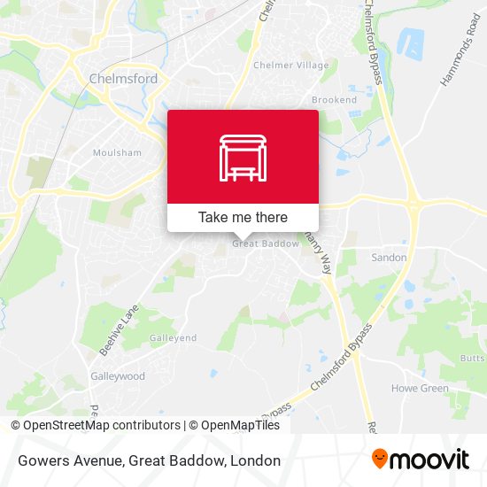 Gowers Avenue, Great Baddow map