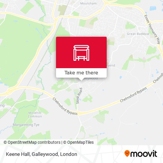 Keene Hall, Galleywood map