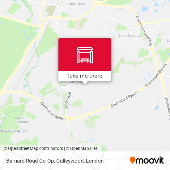 Barnard Road Co-Op, Galleywood map