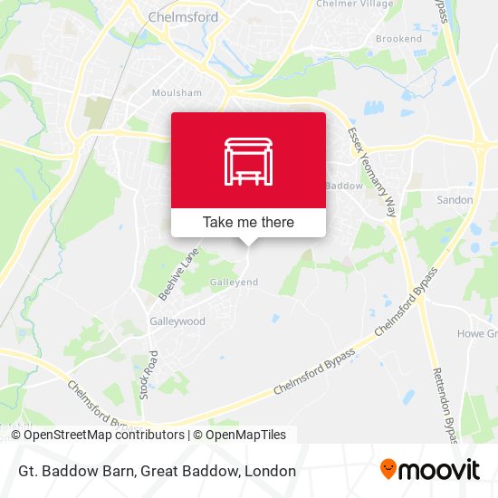 Gt. Baddow Barn, Great Baddow map