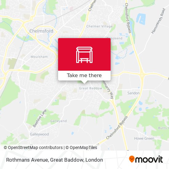 Rothmans Avenue, Great Baddow map