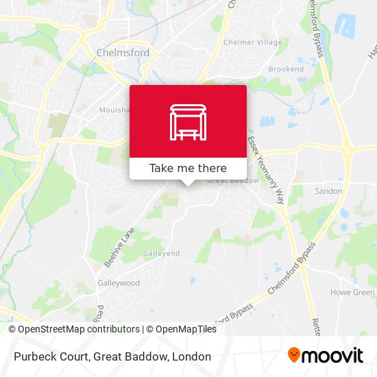 Purbeck Court, Great Baddow map