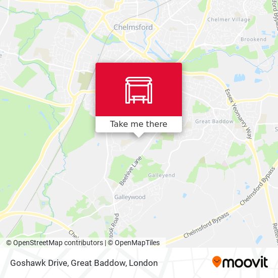 Goshawk Drive, Great Baddow map