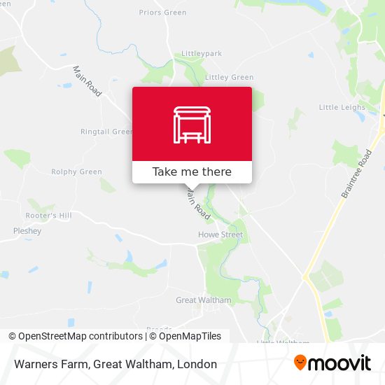 Warners Farm, Great Waltham map