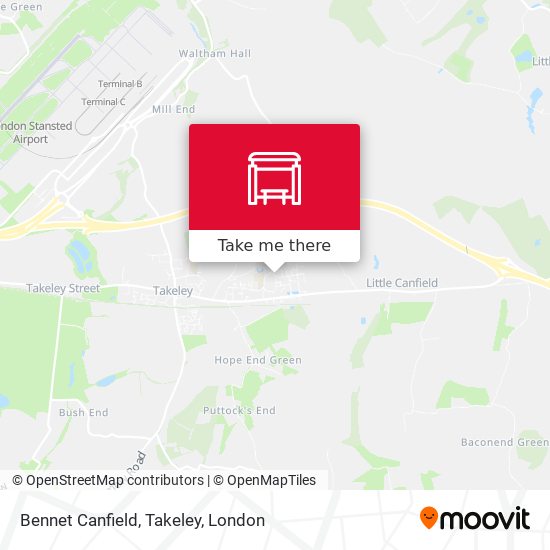 Bennet Canfield, Takeley map