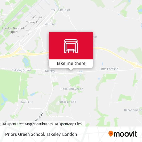 Priors Green School, Takeley map