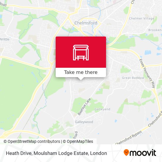 Heath Drive, Moulsham Lodge Estate map