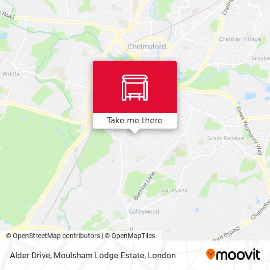 Alder Drive, Moulsham Lodge Estate map