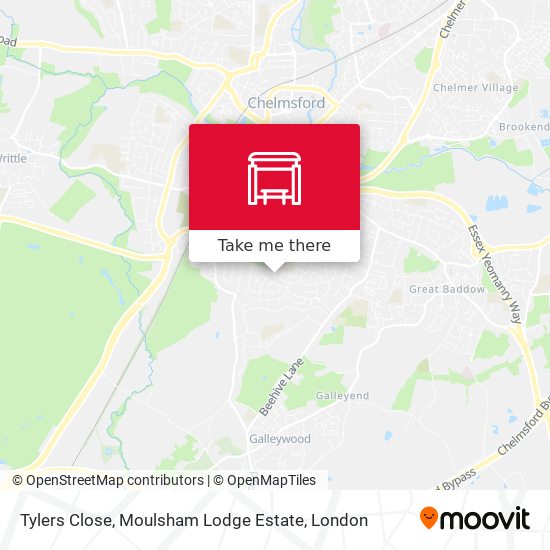 Tylers Close, Moulsham Lodge Estate map