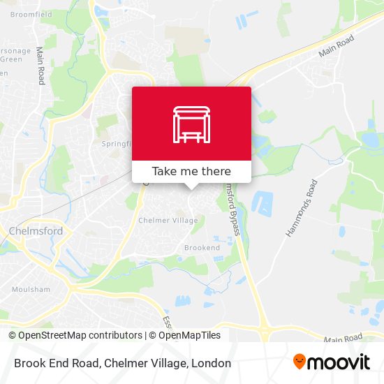 Brook End Road, Chelmer Village map