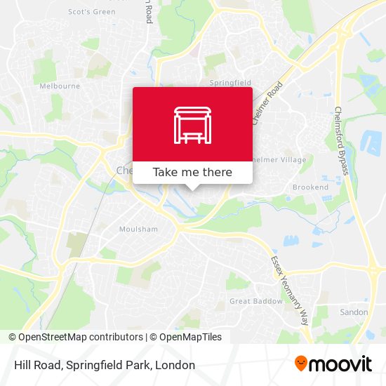 Hill Road, Springfield Park map