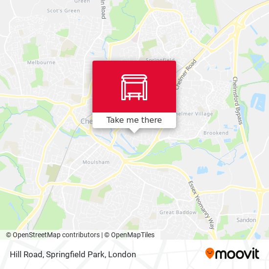 Hill Road, Springfield Park map