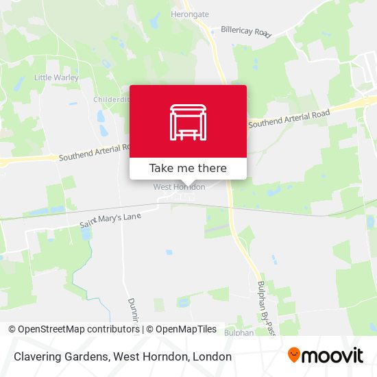 Clavering Gardens, West Horndon map