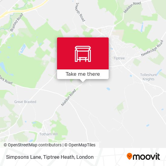 Simpsons Lane, Tiptree Heath map