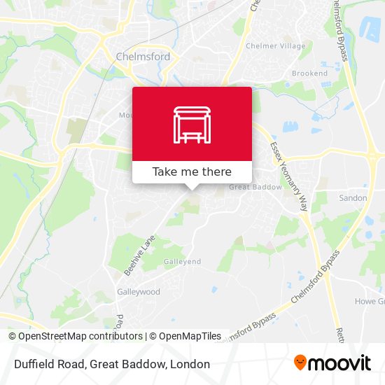 Duffield Road, Great Baddow map