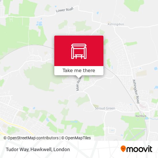 Tudor Way, Hawkwell map