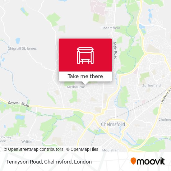 Tennyson Road, Chelmsford map