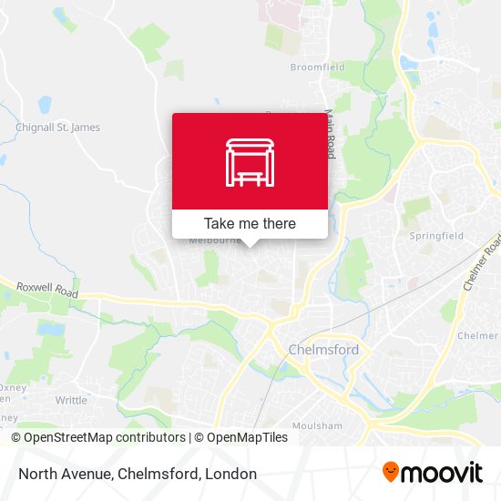 North Avenue, Chelmsford map