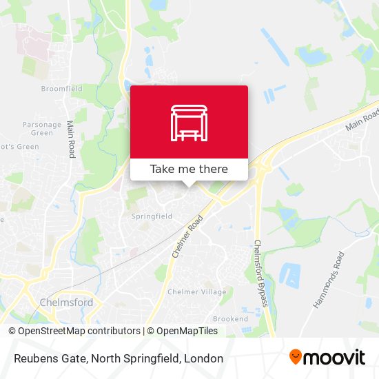 Reubens Gate, North Springfield map