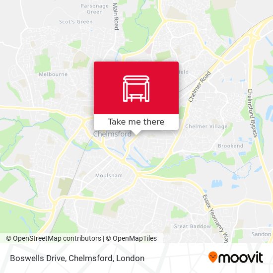 Boswells Drive, Chelmsford map