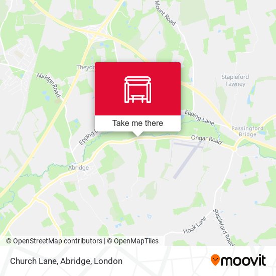 Church Lane, Abridge map