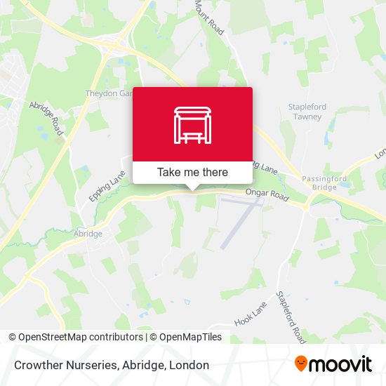 Crowther Nurseries, Abridge map