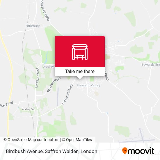 Birdbush Avenue, Saffron Walden map
