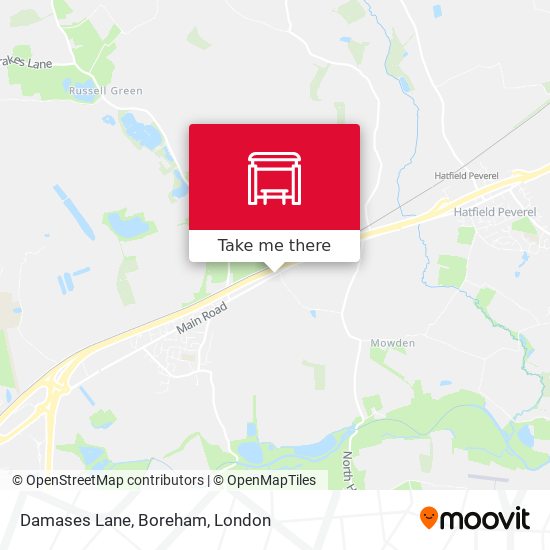 Damases Lane, Boreham map