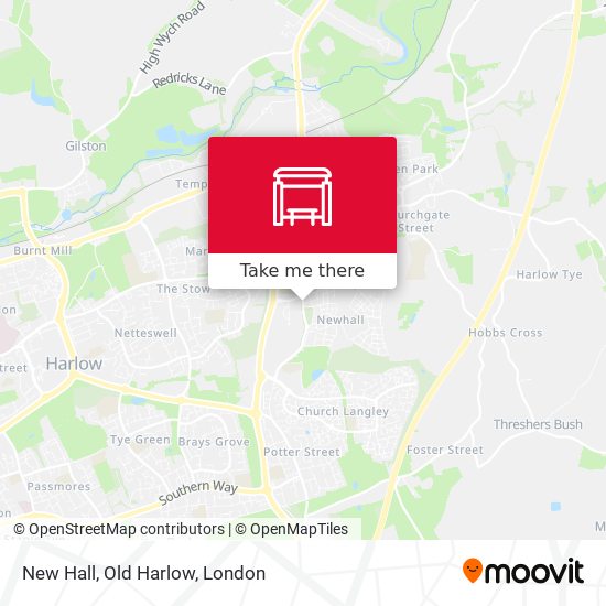 New Hall, Old Harlow map