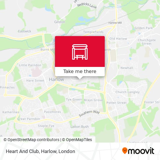 Heart And Club, Harlow map