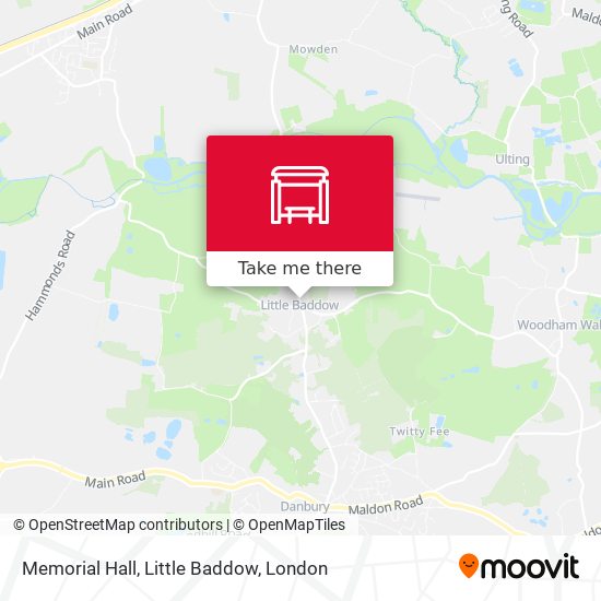 Memorial Hall, Little Baddow map