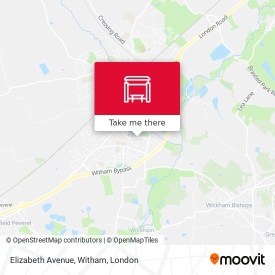 Elizabeth Avenue, Witham map