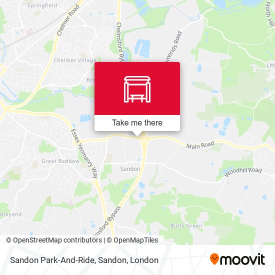 Sandon Park-And-Ride, Sandon map