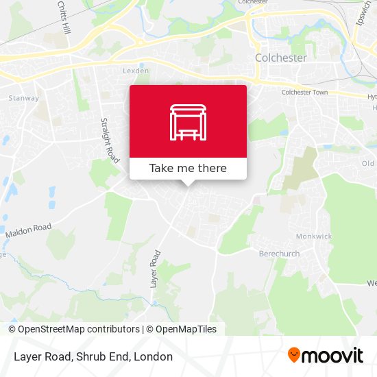 Layer Road, Shrub End map