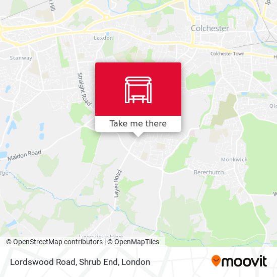 Lordswood Road, Shrub End map