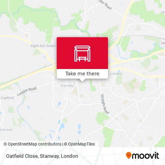 Oatfield Close, Stanway map