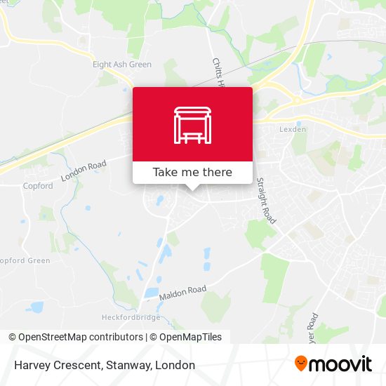 Harvey Crescent, Stanway map