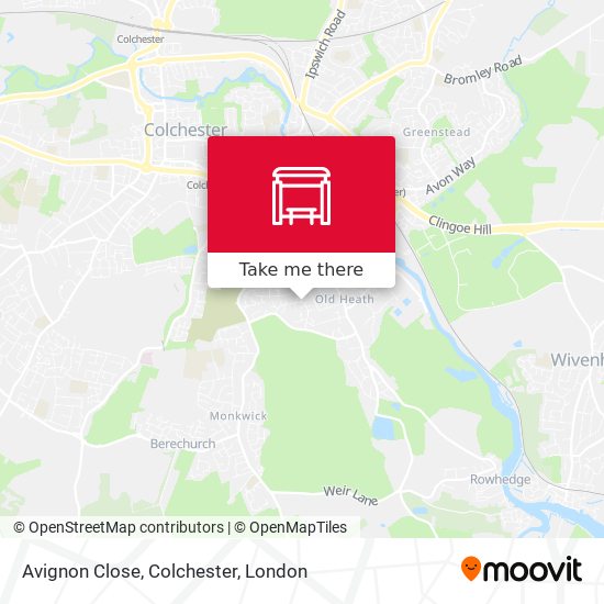Avignon Close, Colchester map