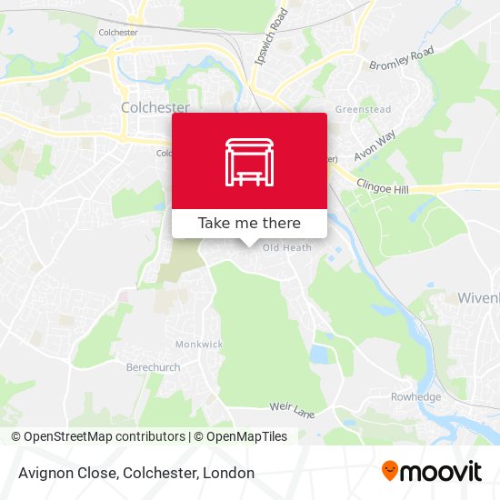 Avignon Close, Colchester map