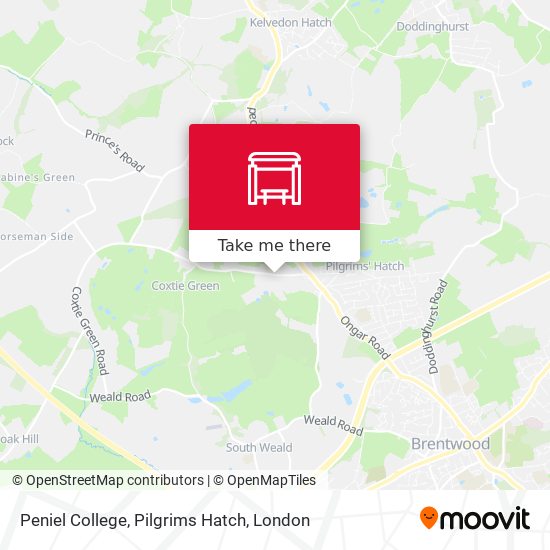 Peniel College, Pilgrims Hatch map