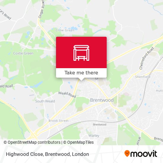 Highwood Close, Brentwood map